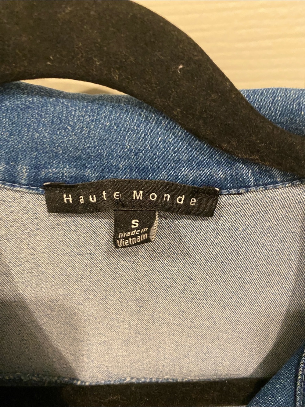 Haute Monde Blue Denim Short Sleeve Jumpsuit with Belt - Picture 2 of 9